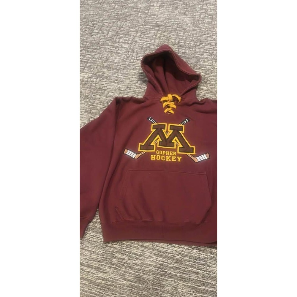 Signature Concepts‎ Minnesota Gophers Hockey Lace Up Hoodie Maroon Mens Medium